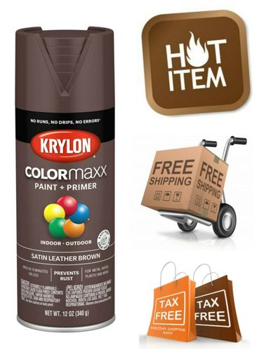 Krylon COLORmaxx Spray Paint Leather Brown Aerosol Finish Quick Dry Wood Metal