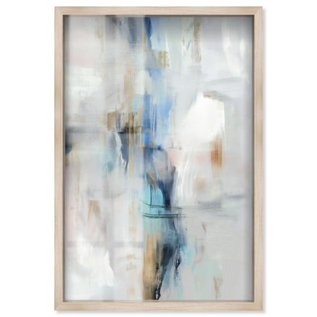 Ocean Spray II Shadowbox Print Green Abstract Art by Art Remedy  Blonde Frame  10 X 15