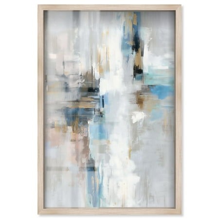 Ocean Spray I Shadowbox Print Green Abstract Art by Art Remedy  Blonde Frame  10 X 15