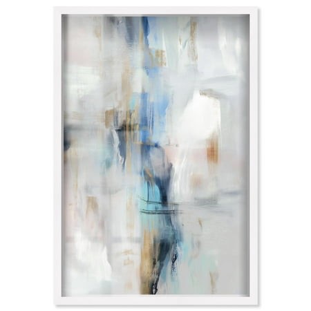Ocean Spray II Shadowbox Print Green Abstract Art by Art Remedy  White Frame  10 X 15