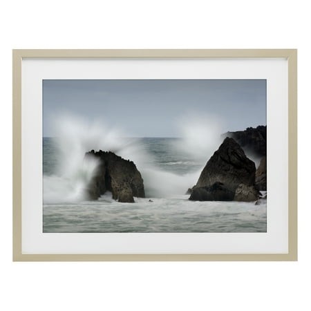 Stupell Industries Juego De Olas Ocean Spray Birch Framed Print Under Glass Design by Urtzi Vera  14 X 20