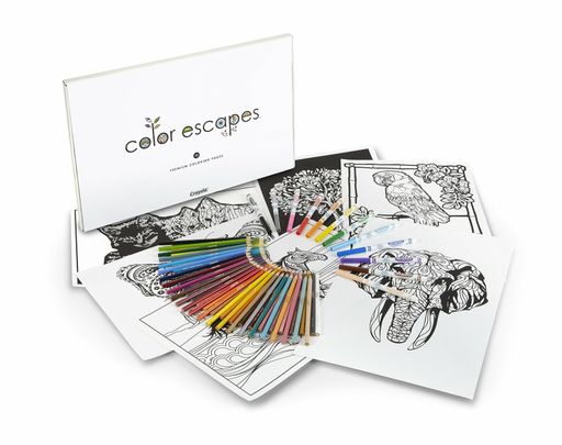 Crayola Color Escapes Coloring Pages & Pencil Kit, Nature Edition, 12 Premium