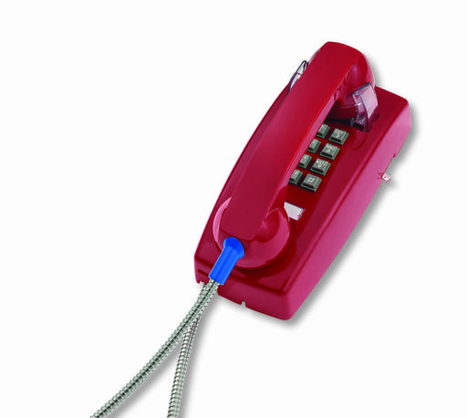 Cortelco 255447ARC20M Wall Phone W/Armored Cord 2554-ARC-RD