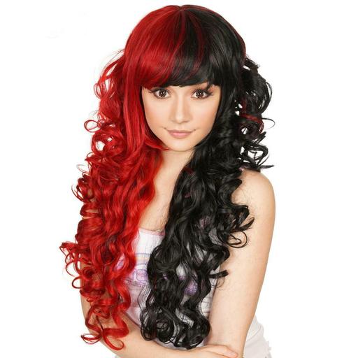 Rockstar Wigs Red and Black Harley Quinn Cosplay Wig