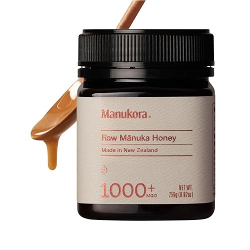 Manukora Raw Manuka Honey MGO 1000+, New Zealand Honey, Superfood, 2000+ Natural Compounds, Non-GMO, Monofloral, 3rd-Party Tested, Glyphosate Residue 