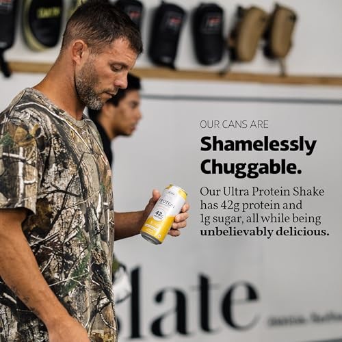 Slate Milk -Ultra Protein Shake-Salted Caramel-42g Protein,1g Sugar,180 Calories,1g Net Carbs-Lactose Free,No Added Sugar-Made with Ultra Filtered Mil thumbnail