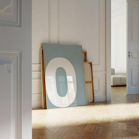 Letter O Print Blue Alphabet Print Monogram Wall Art for Minimalist Letter Home Decor #2658  16x24 UNFRAMED