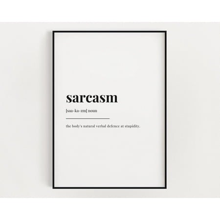 Sarsasm Definition Meaning  Wall Art  Print  Home Décor Home Decor #3443  Unframed Canvas Size 12x18