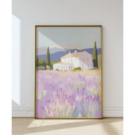 Lavender Field Art Print  French Countryside Home Decor #2289  Unframed Canvas Size 24x36