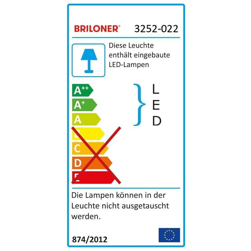 Deckenleuchte Briloner LED 22W Stufendimmer Wandlampe 3252-022