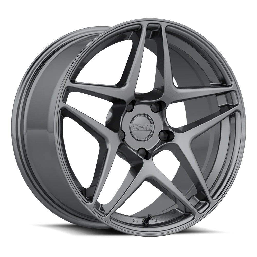 (Set-4) Kansei Astro 18X8.5 5X112 35mm Gloss Gunmetal Wheels Rims 18 Inch thumbnail
