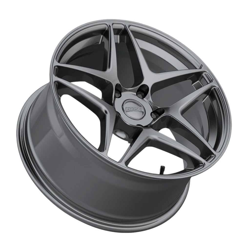 (Set-4) Kansei Astro 18X8.5 5X112 35mm Gloss Gunmetal Wheels Rims 18 Inch thumbnail
