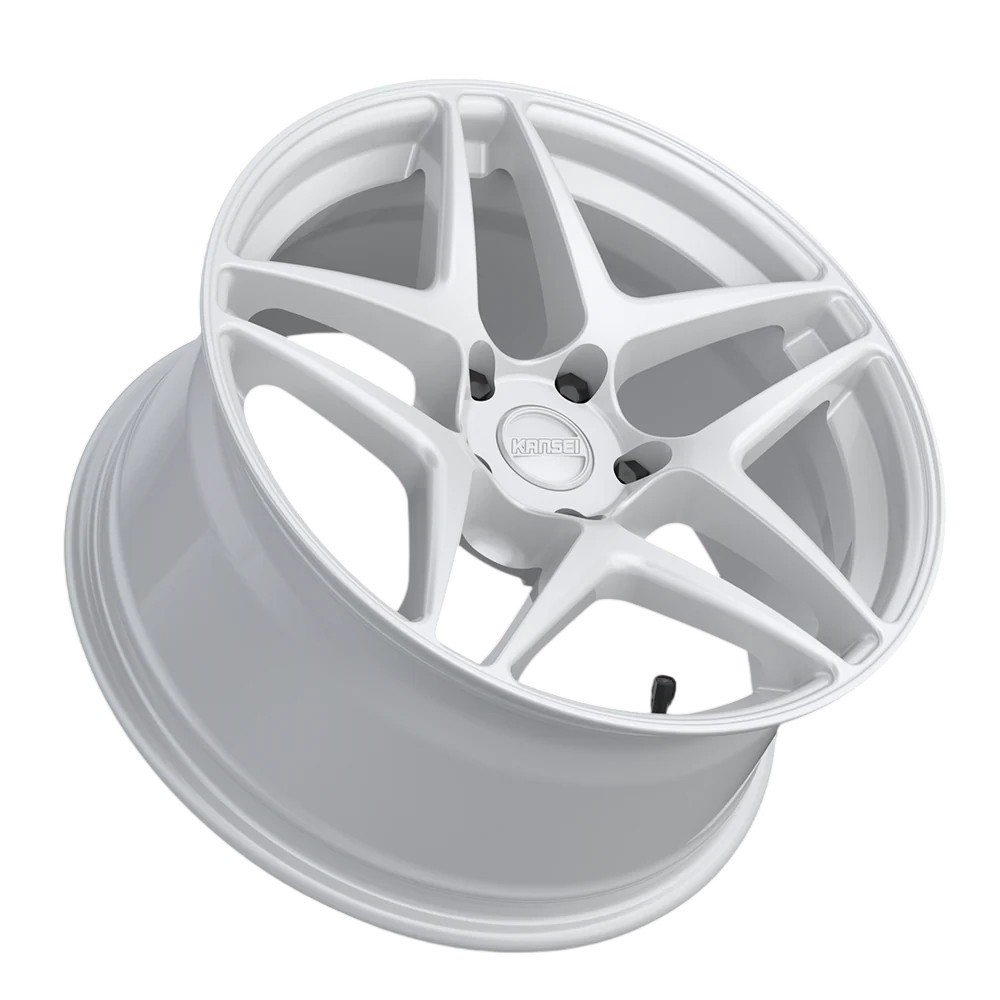 (Set-4) Kansei Astro 18X8.5 5X100 35mm Gloss White Wheels Rims 18 Inch thumbnail