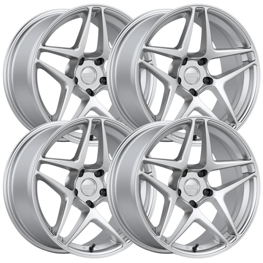 (Set-4) Kansei Astro 18X8.5 5X100 35mm Gloss Hyper Silver Wheels Rims 18 Inch