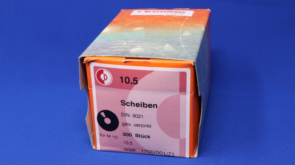 Unterlegscheiben DIN 9021 Galv. Verz. 10,5 Mm 300 Stück