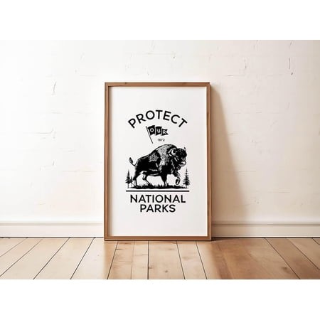 Protect National Parks Retro Wall Art  Unframed Canvas Size 16x24