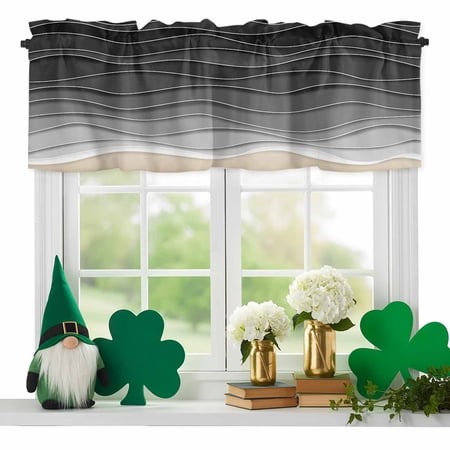 Ocean Waves Valances for Windows  Abstract Spray Beach Rod Pocket Valance Short Window Treatments Curtains for Kitchen Bathroom Bedroom Decor  60 X 14