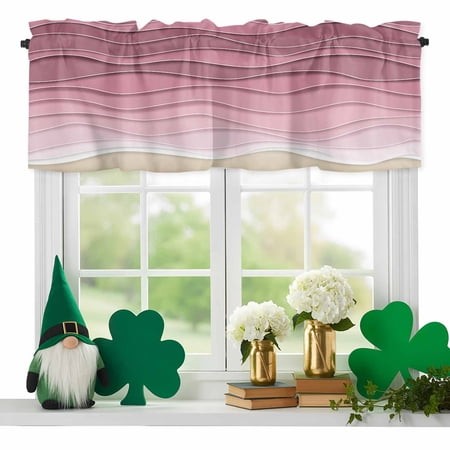 Ocean Waves Valances for Windows  Abstract Spray Beach Rod Pocket Valance Short Window Treatments Curtains for Kitchen Bathroom Bedroom Decor  60 X 14