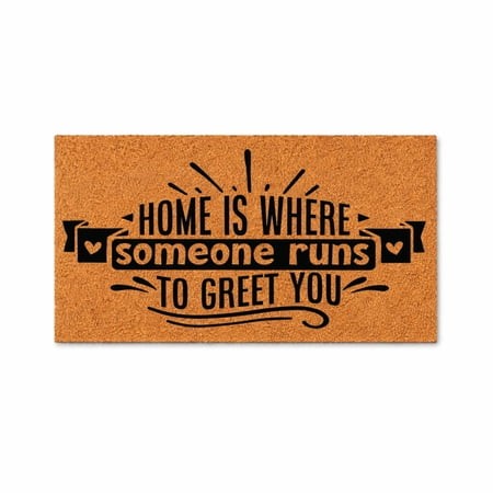 Home Is Where Someone Runs to Greet You  Welcome Doormat  Funny Entryway Rug  Front Door Mat  Housewarming Gift 5797 (24x36 Inches) 5797