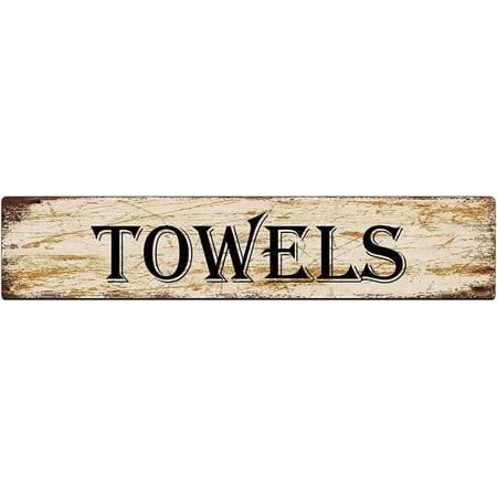 Metal Tin Sign Towels Retro Tinplate Metal Sign for Street Home Office Garden Decor 4x16 Inch