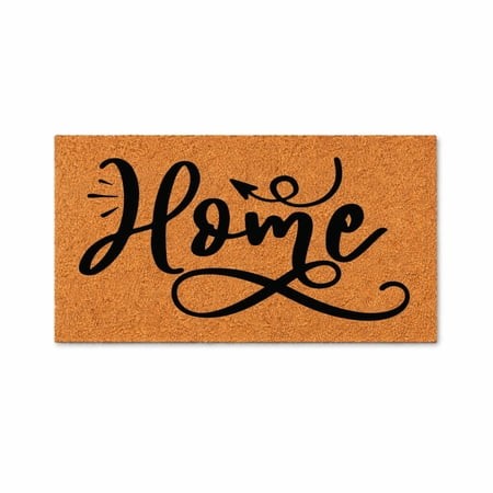 Home Script Welcome Doormat  Decorative Entryway Door Mat  Indoor Outdoor Front Porch Mat (24x36 Inches) WoodByStu 5796