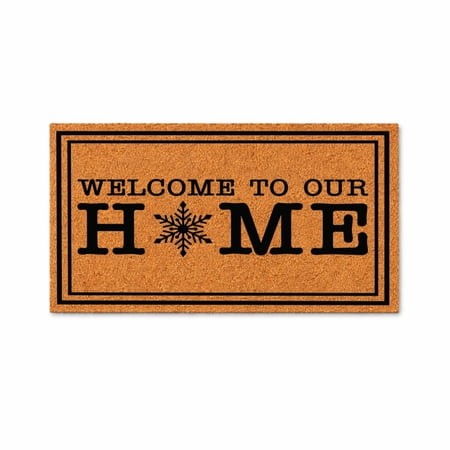 Welcome to Our Home Doormat  Snowflake Home Design  Outdoor Entryway Mat  Housewarming Gift  Winter Door Decor 4542 (24x36 Inches) 4542