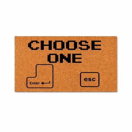 Choose One Doormat  Enter Key Esc Key Design  Funny Gamer Welcome Mat  Video Game Room Decor  Front Door Rug 3443 (16x24 Inches) 3443