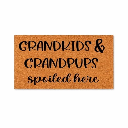 Grandkids & Grandpups Spoiled Here  Doormat  Indoor Outdoor Entryway Mat (24x36 Inches) 6051