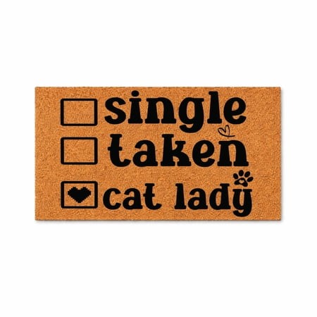 Single Taken Cat Lady Doormat  Funny Welcome Mat  Outdoor Entry Rug  Housewarming Gift  New Home Decor  Gift for Her 7668 (24x36 Inches) 7668