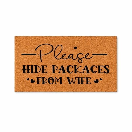 Please Hide Packages from Wife Doormat  Funny Welcome Mat  Front Door Entry Rug  Housewarming Gift  Home Decor 3119 (24x36 Inches) 3119