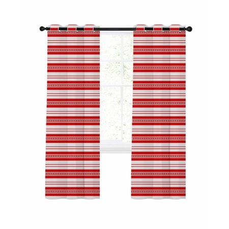 Abstract Stripe Blackout Curtains for Bedroom Living Room  Classic Red Point Lines 90 in Long Thermal Insulated Room Darkening Drapes Grommet Window T