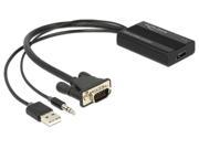 DeLOCK 62597 Video Cable Adapter 0.25 M HDMI Type a (Standard) VGA (D-
