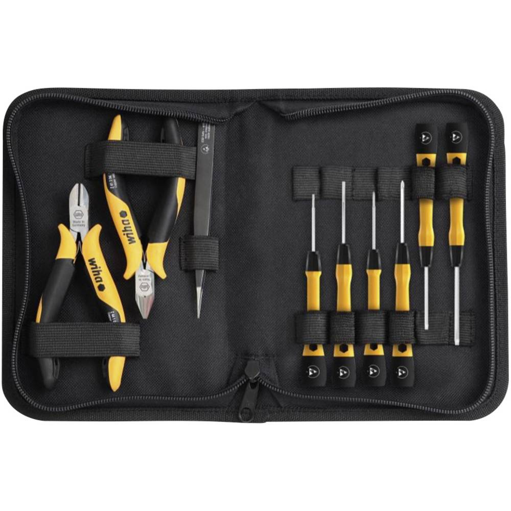 Wiha 43994 Tool Set ESD Pliers, Screwdriver, Tweezers, 10-pcs. Inc