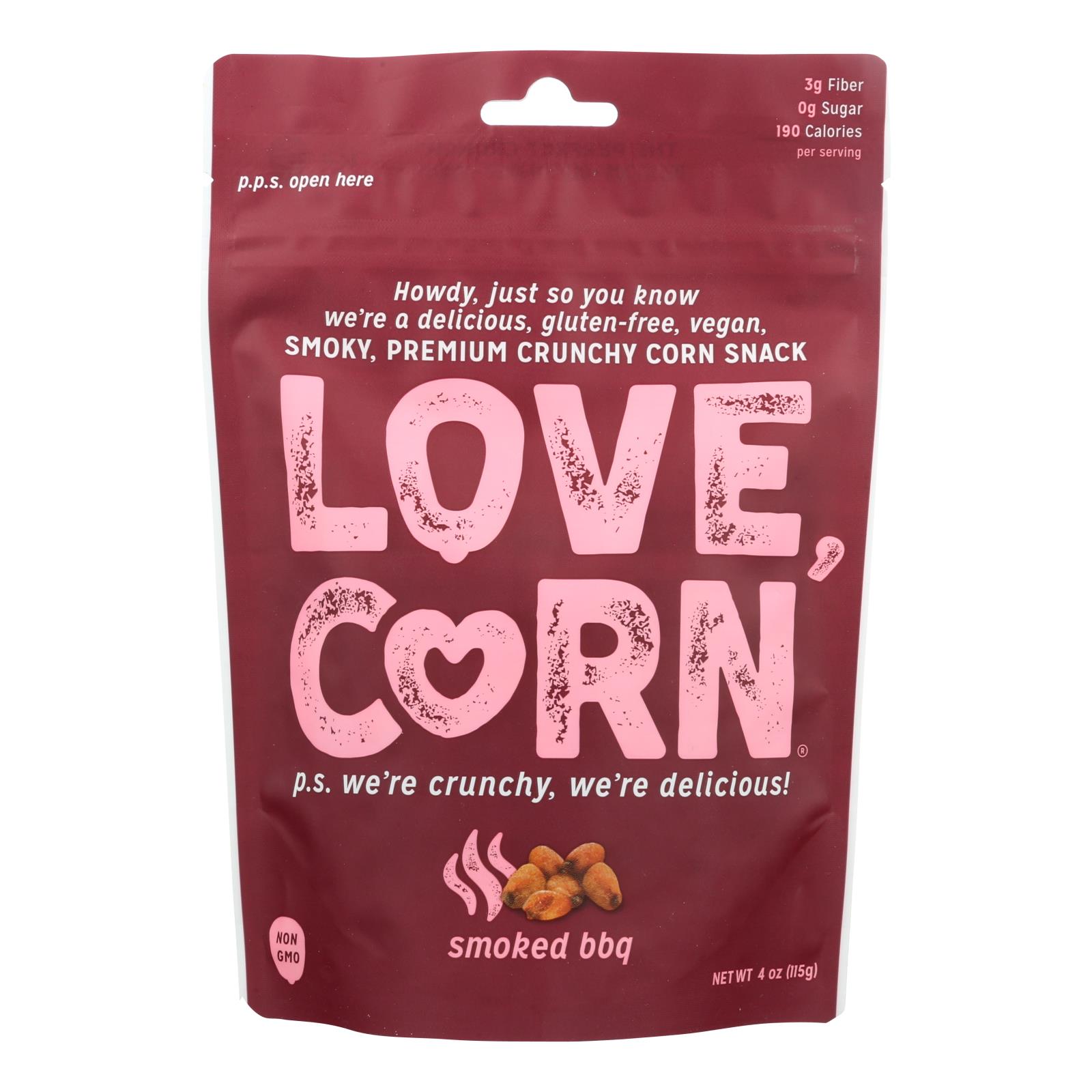 LOVE, CORN BBQ Crunchy Corn - 4oz