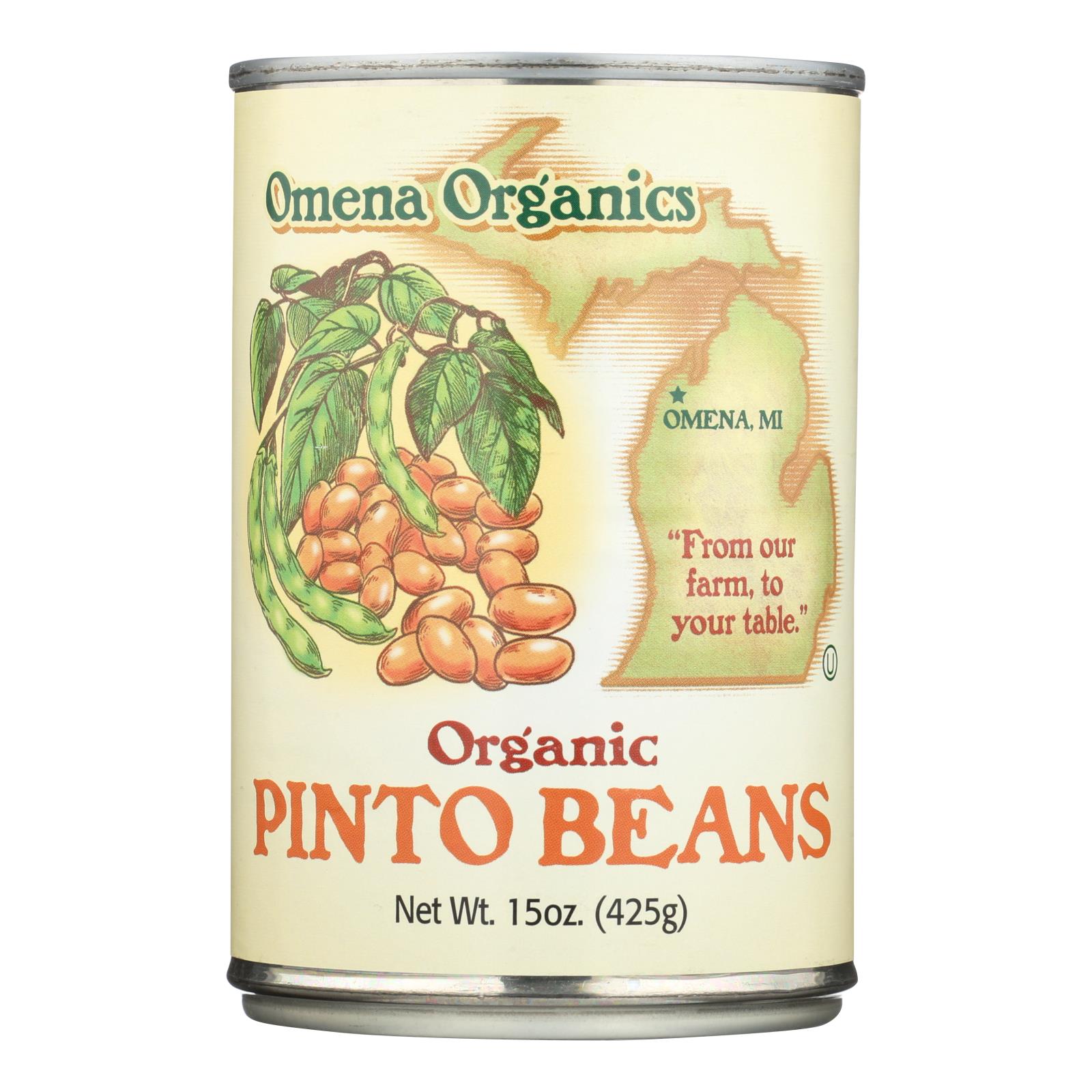 Omena Organics: Beans Pinto Canned Organic, 15 Oz (2643655)