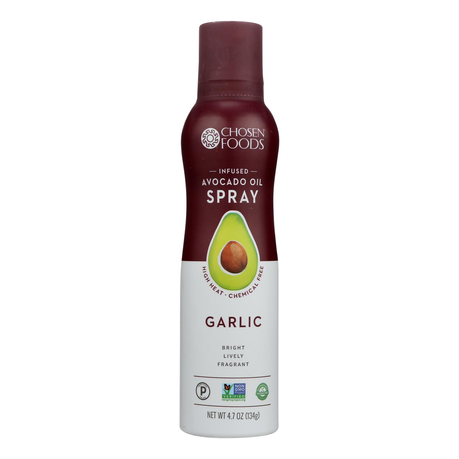Chosen Foods Non-GMO Infused Avocado Oil Spray Garlic 4.7 Oz