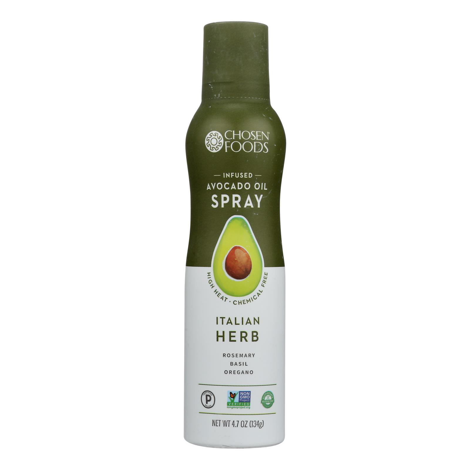 Chosen Foods Non-GMO Infused Avocado Oil Spray Italian Herb 4.7 Oz