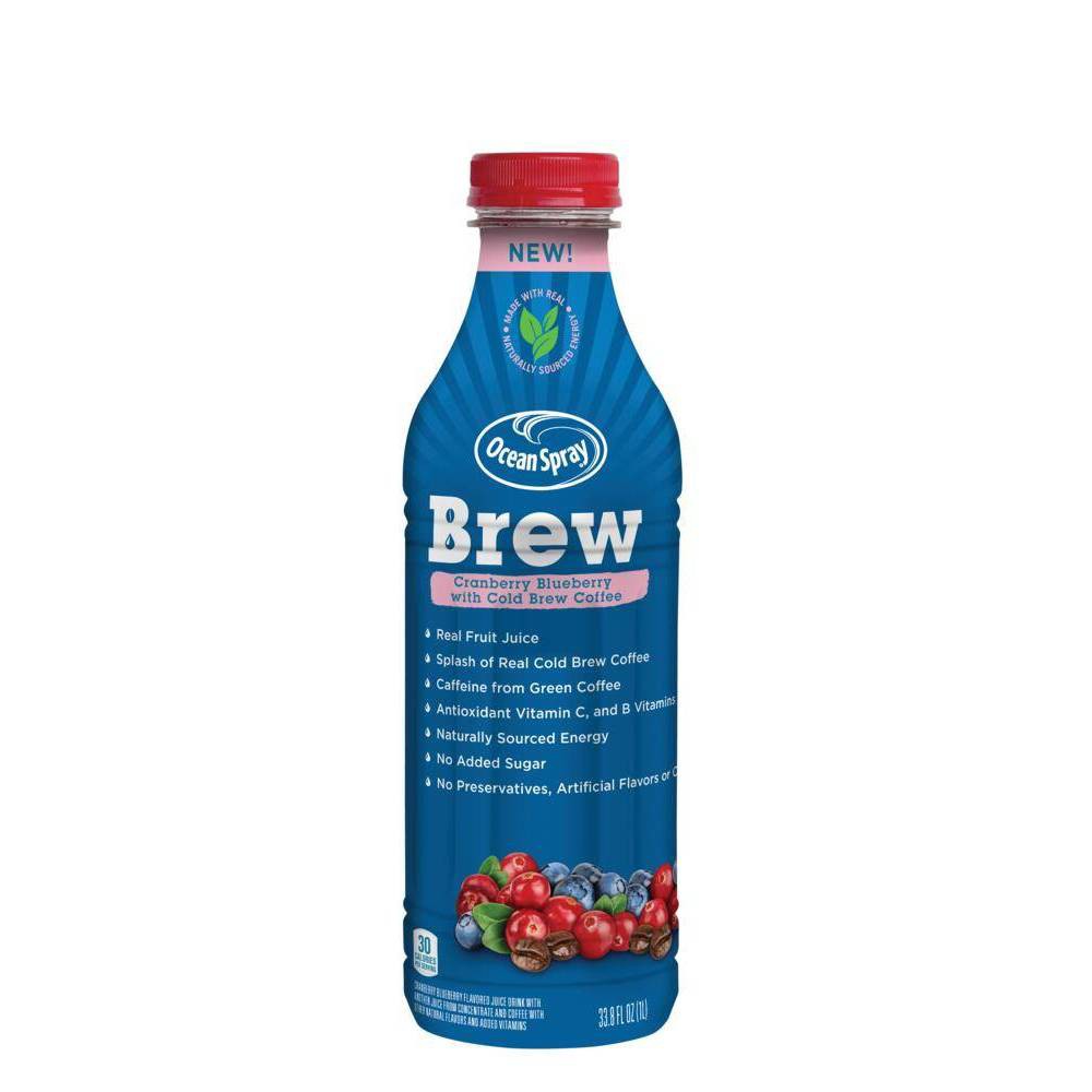 Ocean Spray Brew Cranberry Blueberry Juice - 33.8 Fl Oz Bottle