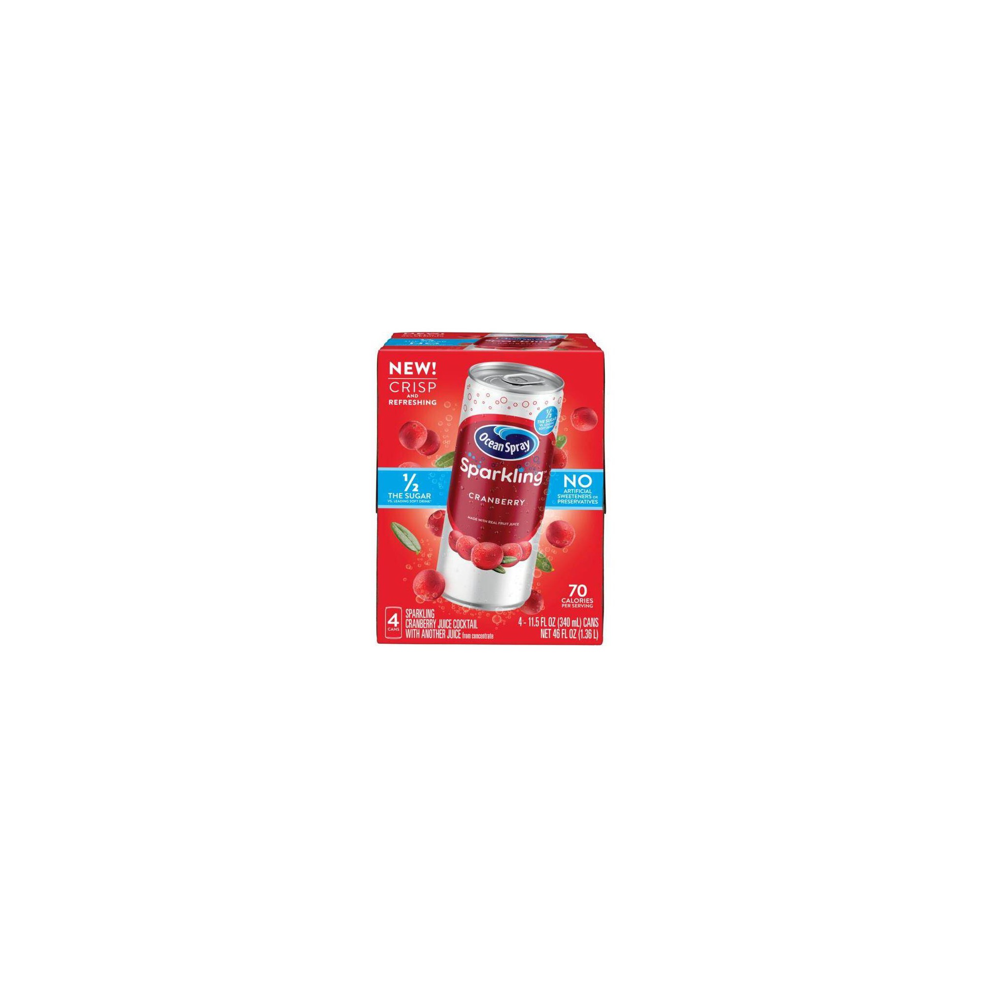 Ocean Spray® Sparkling Cranberry Juice Drink  11.5 Fl Oz Cans  4 Count thumbnail