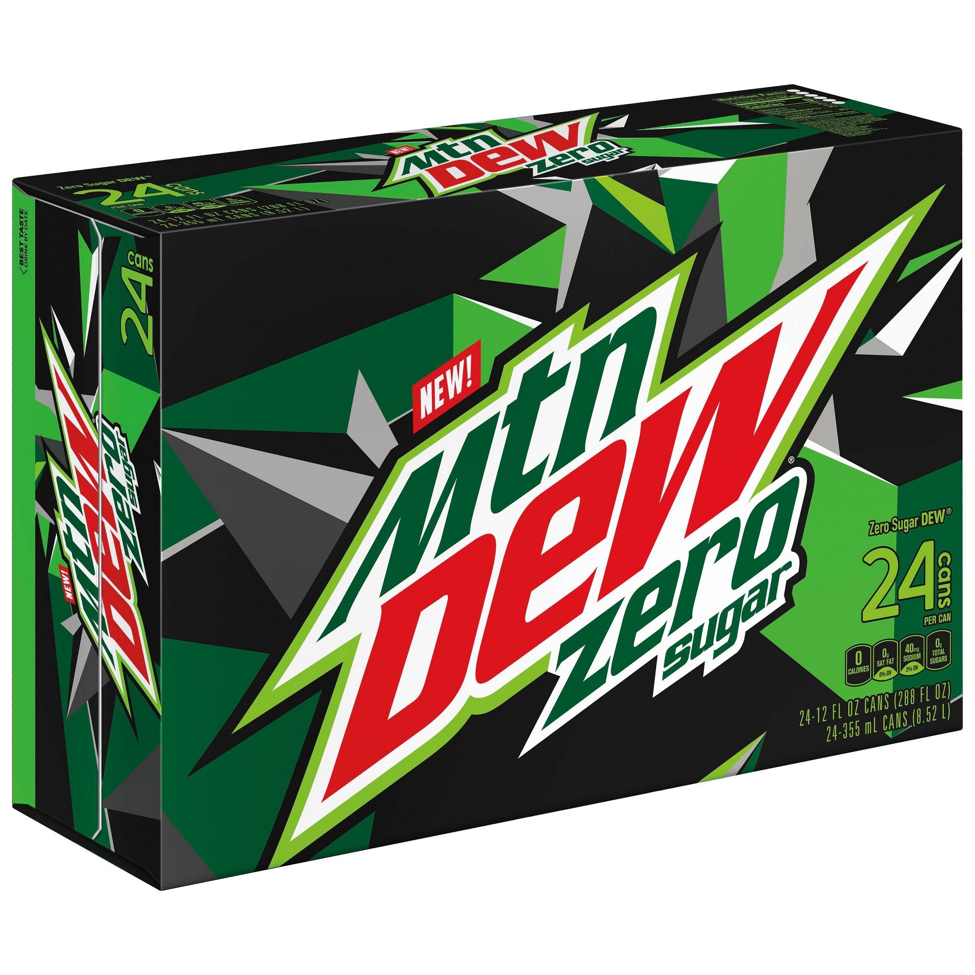 Mountain Dew Zero Sugar Citrus Soda Pop  12 Fl Oz  24 Pack Cans thumbnail