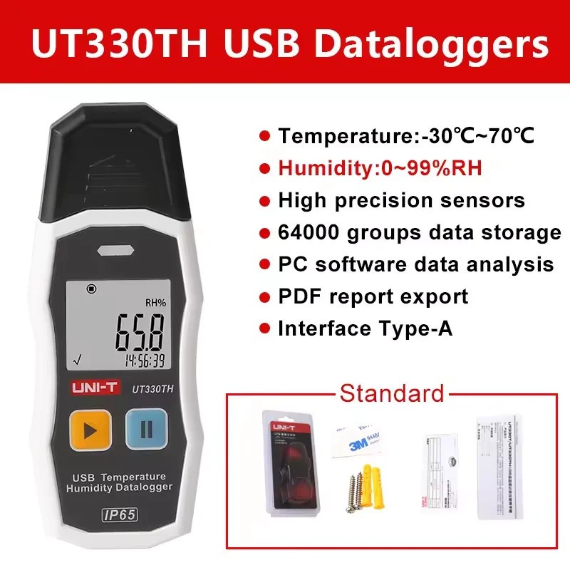 UNI-T Temp&Humidity Data Logger USB Recorder Digital Thermometer Hygrometer