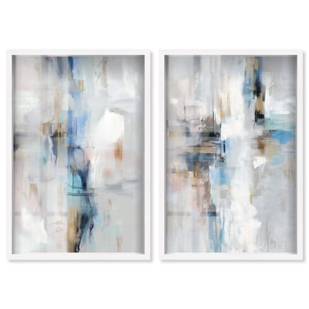 Ocean Spray Series Duo Shadowbox Print Living Room Wall Art by Art Remedy  White Frame  10 X 15