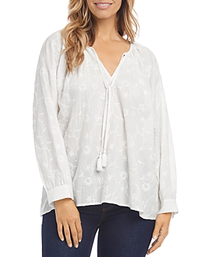 Karen Kane Women's Blouse White Ivory Size Small S Embroidered Peasant 7263-0006-P - S
