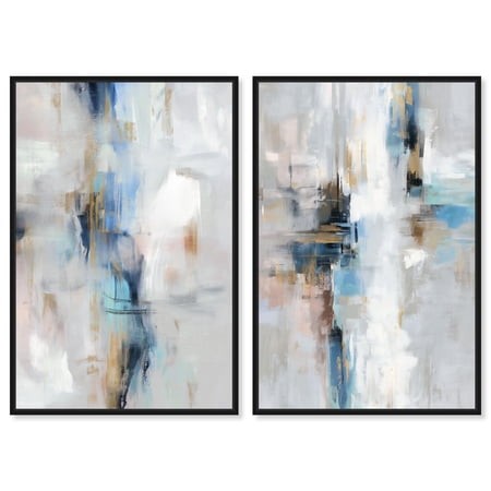 Ocean Spray Series Duo Canvas Print Living Room Wall Art by Art Remedy  Black Frame  10 X 15