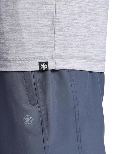 Gaiam Men’s Everyday Basic Raglan Top, Standard Fit, Stretch Midweight Jersey Material, Sleet Heather, Medium thumbnail