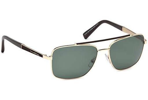 Ermenegildo Zegna Sunglasses EZ 0036 28R Polarized Shiny Rose Gold / Green 59mm