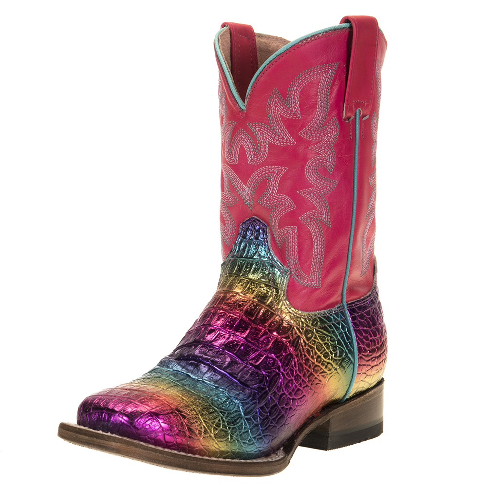 Roper Western Boots Girls Ali 8  Shaft Multi-Color 09-018-7020-0765 MU