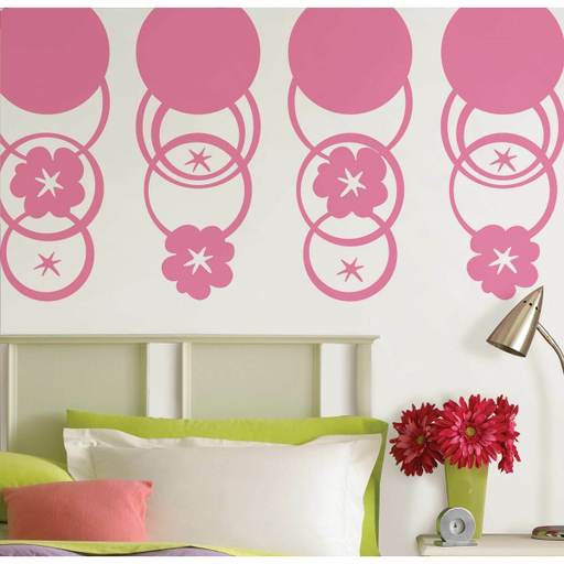Wall Pops Flirt Dot and Hooplah Pink Dot Wall Decals Shabby Chic