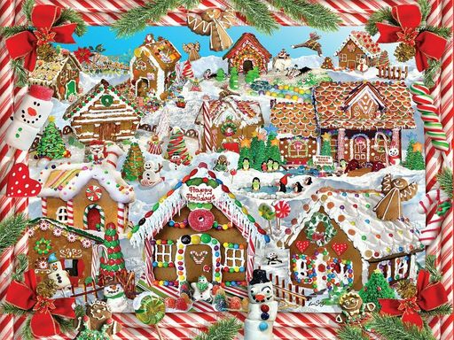 White Mountain Puzzles Gingerbread Village - 1000Piece Jigsaw Puzzle