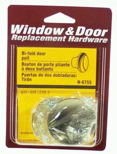Bi-Fold Door Knob Steel Br Plt, No N 6755, PRIME LINE PRODUCTS